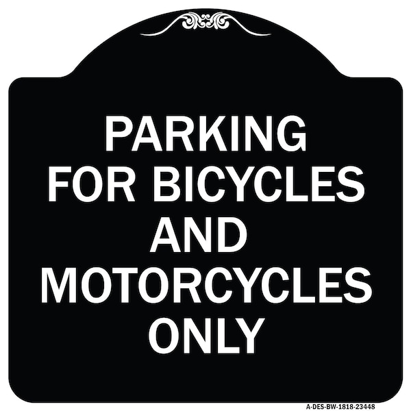 Signmission Parking for Bicycles and Motorcycles Heavy-Gauge Aluminum Sign, 18" x 18", BW-1818-23448 A-DES-BW-1818-23448 - main